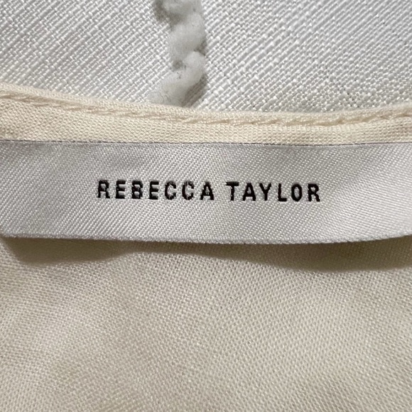 Rebecca‎ Taylor Puff Sleeve Top Long Sleeve Cream Beige Blouse - Picture 11 of 12